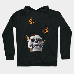 Skull with Monarch Butterflies Hoodie
